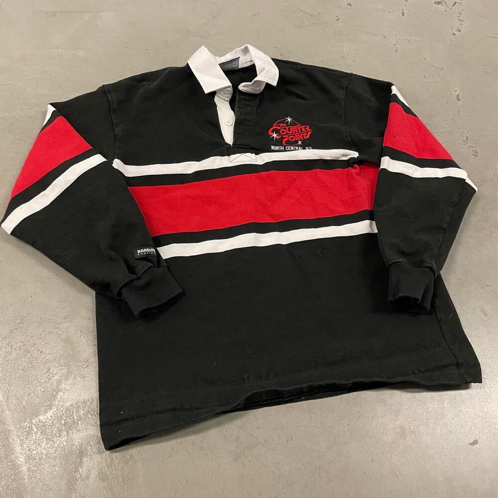 Vintage 90s striped barbarian rugby polo shirt